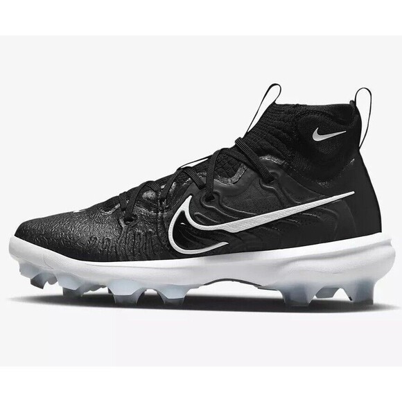 Size 8.5 Nike Alpha Huarache NXT MCS Baseball Cleats DJ6519-001 Black/White - Picture 1 of 9
